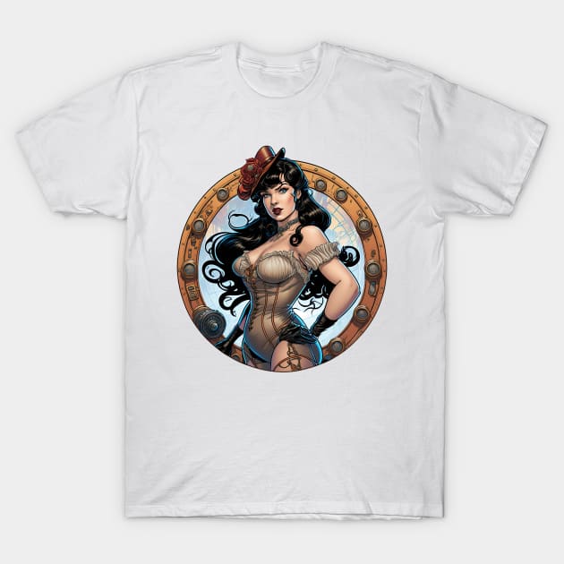 Atompunk Bettie Page T-Shirt by obstinator